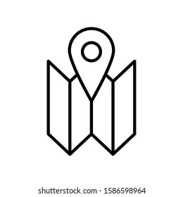 map paper with pin pointer location vector illustration design