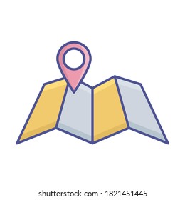 
Map paper  Vector Icon which can easily modify or edit
