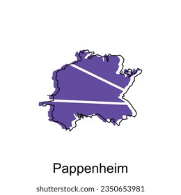 Stadtplan von Pappenheim. Vektorkarte des deutschen Landes. Design-Vorlage für Vektorgrafiken