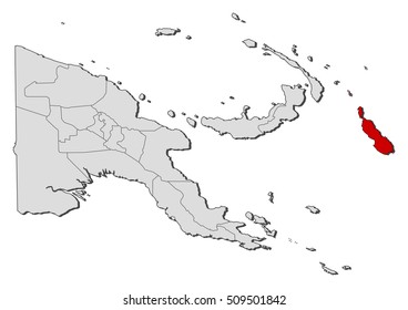 Map - Papua New Guinea, Autonomous Region of Bougainville