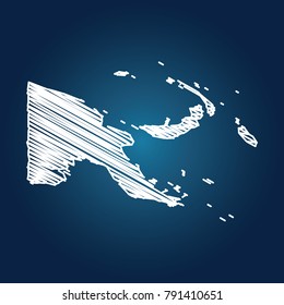Map of Papua New Guinea, Drawing map on blackboard of Papua New Guinea. drawn on chalkboard with scribbled map of Papua New Guinea can be use for education. vector illustration.