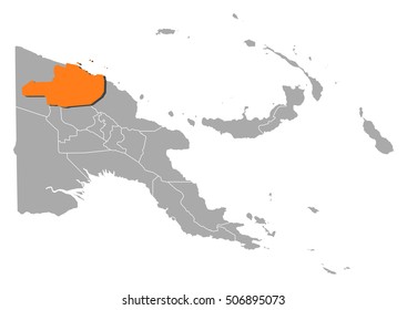 Map - Papua New Guinea, East Sepik