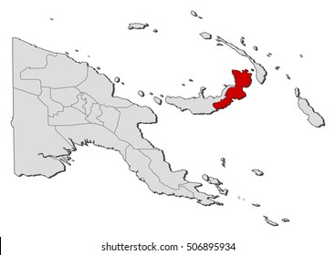 Map Papua New Guinea East New Stock Vector (Royalty Free) 506895934 ...