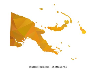 Map of Papua New Guinea - Gold Polygonal Design For Your. Vector illustration eps 10.