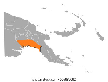 Map - Papua New Guinea, Gulf