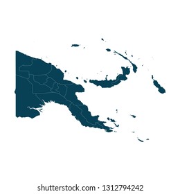 Map of Papua New Guinea - High detailed on white background. Abstract design vector illustration eps 10.