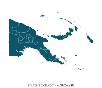Map of Papua New Guinea - High detailed on white background. Abstract design vector illustration eps 10.