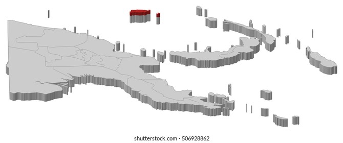 Map - Papua New Guinea, Manus - 3D-Illustration