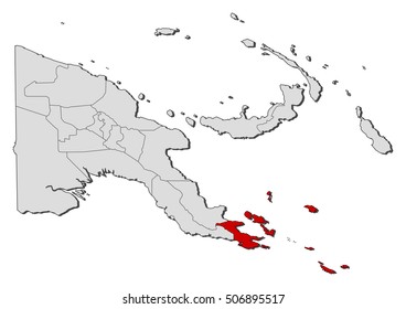 Map - Papua New Guinea, Milne Bay