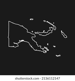 Karte von Papua-Neuguinea auf schwarzem Hintergrund