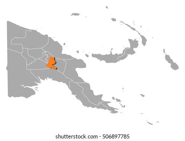 Map - Papua New Guinea, Simbu