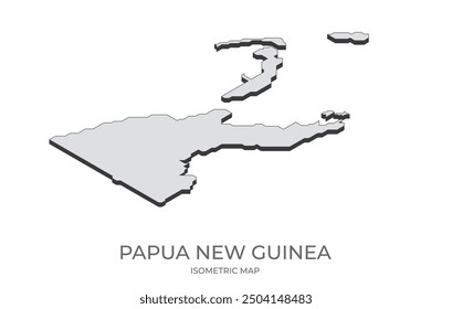 Karte von Papua-Neuguinea in einfacher isometrischer Form. Abbildung der isometrischen Karte des Landes.