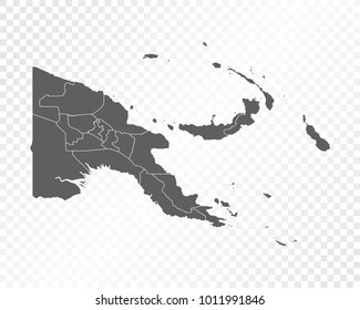 Map of Papua New Guinea , vector illustration on transparent background. Items are placed on separate layers and editable.