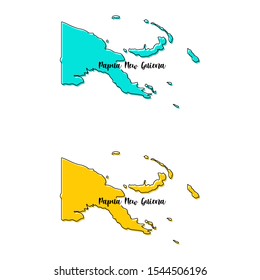 Map of Papua New Guinea Vector Design Template.