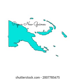 Map of Papua New Guinea Vector Illustration Design Template.