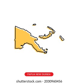 Map of Papua New Guinea vector design template. Simple style with editable stroke.