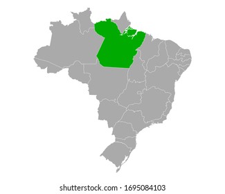 Map of Para in Brazil on white