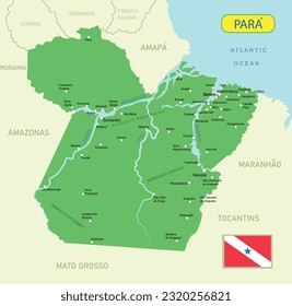 Map of the Para in Brazil. Vector illustration