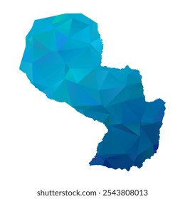 Map of Paraguay - Blue Polygonal Design For Your. Vector illustration eps 10.