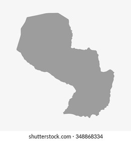 Map  of Paraguay in gray on a white background
