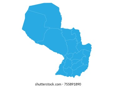 Map of paraguay. High detailed vector map - paraguay.