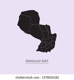 Map of Paraguay - High detailed map violet outline map with caption on violet background.Abstract design vector illustration eps 10.