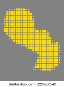 Map of Paraguay on gray