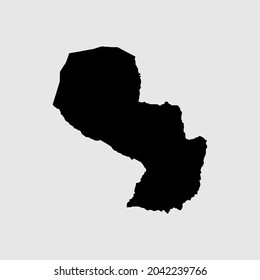 Map of Paraguay outline silhouette vector illustration

