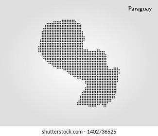 Map of Paraguay, Vector Dotted