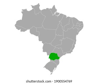 Mapa de la Paraná en Brasil en blanco