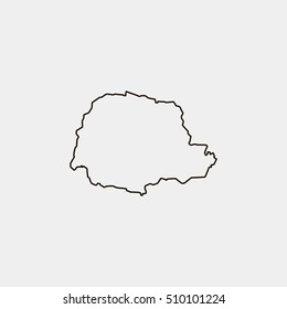 Map of Parana Vector Illustration Silhouette Design