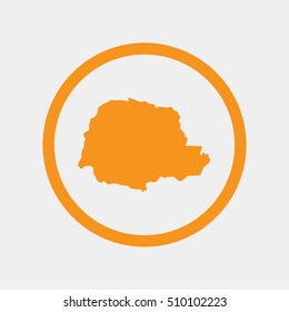 Map of Parana Vector Illustration Silhouette Design