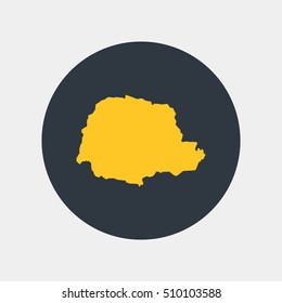 Map of Parana Vector Illustration Silhouette Design