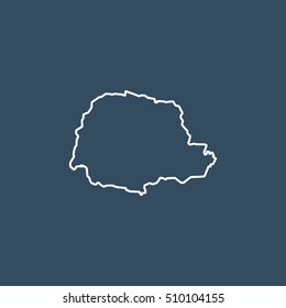 Map of Parana Vector Illustration Silhouette Design