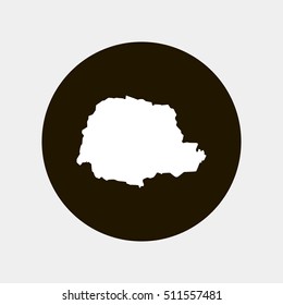 Map of Parana Vector Illustration Silhouette Design