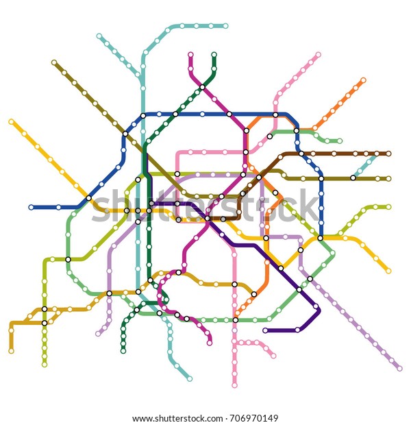 Map Paris Metro Subway Template City Stock Vector (Royalty Free) 706970149