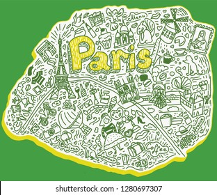 Map of Paris with sights