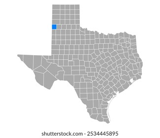 Map of Parmer in Texas on white