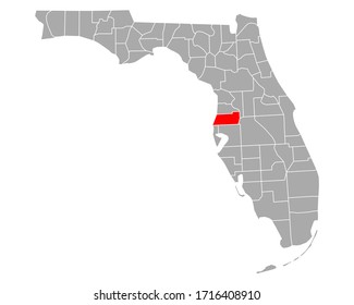 Map of Pasco in Florida on white
