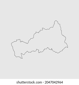 Mapa de la ilustración del vector de silueta del contorno de Pasco - Perú
