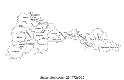 Map of patna District Block, patna District, Bihar State, Republic of India, Government of Bihar, Indian territory, Eastern India, politics, village, tourism