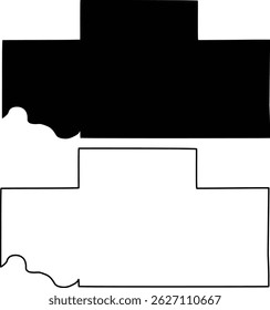 Map of Payne County Oklahoma USA Silhouette Flat And Outline Design