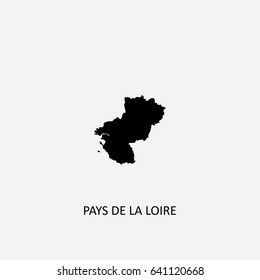 Map of Pays de la Loire - France Vector Illustration