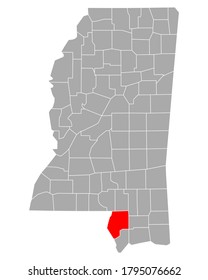 Map Of Pearl River In Mississippi On White