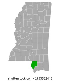 Map Of Pearl River In Mississippi On White