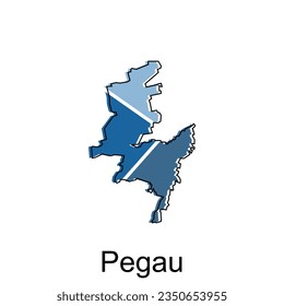 map of Pegau City. vector map of the German Country. Vector illustration design template