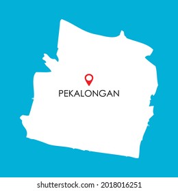 Map of Pekalongan in Central Java, Indonesia with icon location