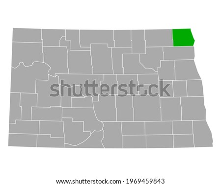 Map of Pembina in North Dakota on white