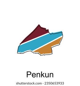 map of Penkun City. vector map of the German Country. Vector illustration design template