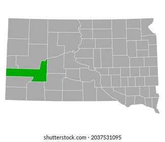 Map of Pennington in South Dakota on white